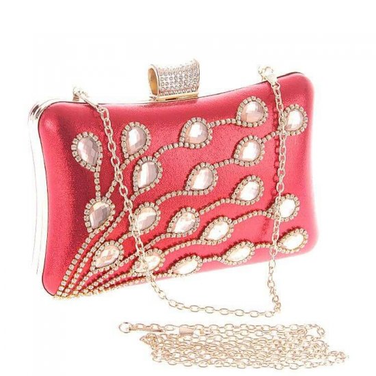 Women Rhinestone Glass Diamond Clutch Bag - Click Image to Close